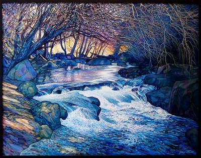 "Maraetotara Stream" - Painting by John Ruth, a painter from Hawke's Bay, New Zealand.