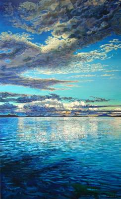 "Lake Taupo - Waihi" - Painting by John Ruth, a painter from Hawke's Bay, New Zealand.