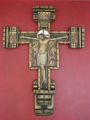 "Assisi Cross" - NFS - Painting by John Ruth, a painter from Hawke's Bay, New Zealand.