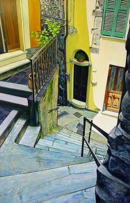 "Vernazza - Italy" - Painting by John Ruth, a painter from Hawke's Bay, New Zealand.