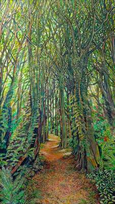 "Forest Vault" - Acrylic on Board - Painting by John Ruth, a painter from Hawke's Bay, New Zealand.