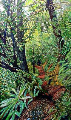 "Forest Track 1" - Painting by John Ruth, a painter from Hawke's Bay, New Zealand.