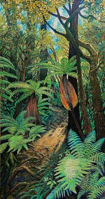 "Beneath the Canopy" - Acrylic on Board - Painting by John Ruth, a painter from Hawke's Bay, New Zealand.